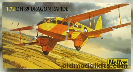 Heller 1/72 TWO DH-89 Dragon Rapide With Aerofile Decals For Air France Or Olley Air Service, 80345 plastic model kit
